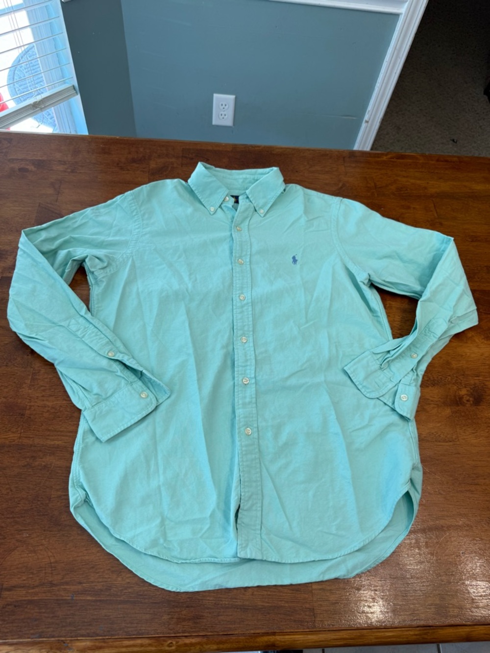 Polo Ralph Lauren Mens M Button Down Shirt Green Oxford Cotton Pony